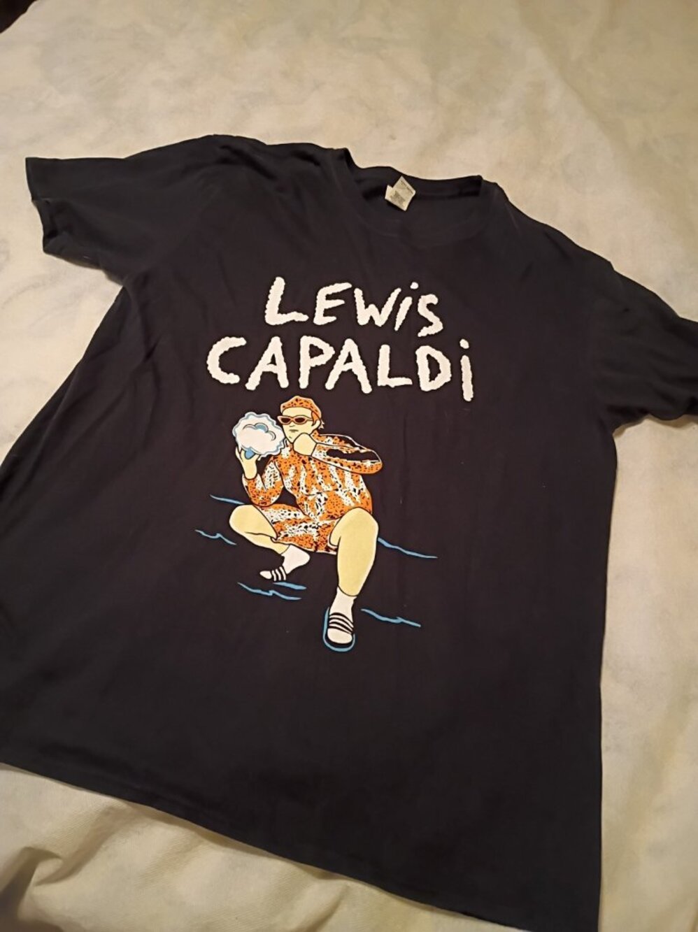 Lewis Capaldi T-Shirt Snow Leopard XL Black